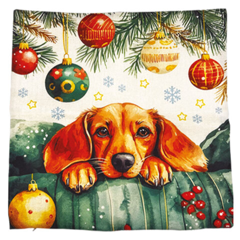 Чехол на подушку новогодний (1 шт.) 45х45 см, "X-mas Magic", Чехол на подушку новогодний (1 шт.) 45х45 см, "X-mas Magic",