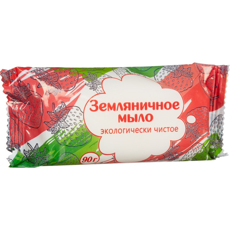Мыло туалетное твёрдое 90г Земляничное Банное Мыло туалетное твёрдое 90г Земляничное Банное