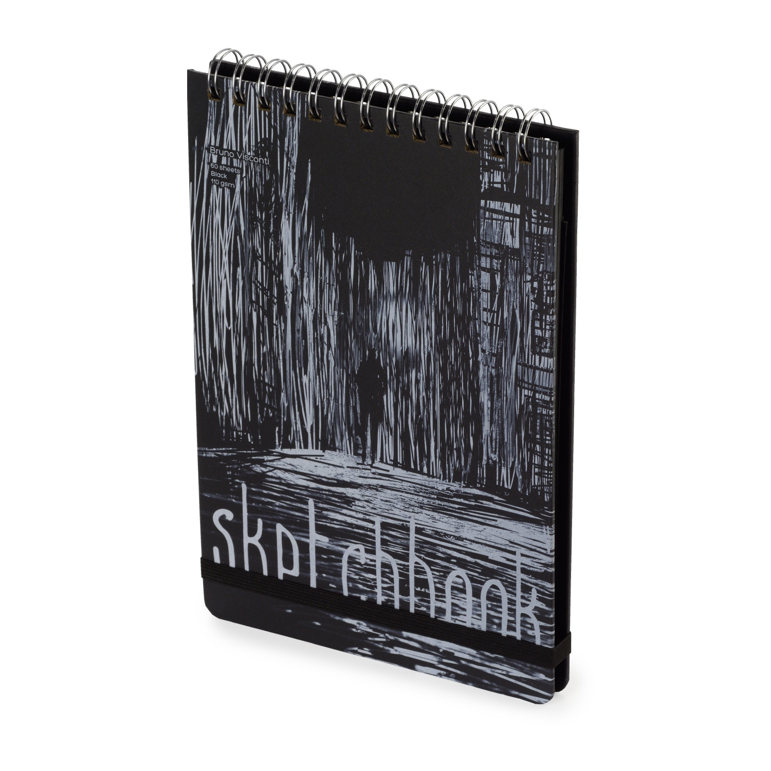 SKETCHBOOK BV, 180х260 мм, 80 Л, ЧЕРНЫЙ 110 гр. НА ГРЕБНЕ (4 ВИДА)