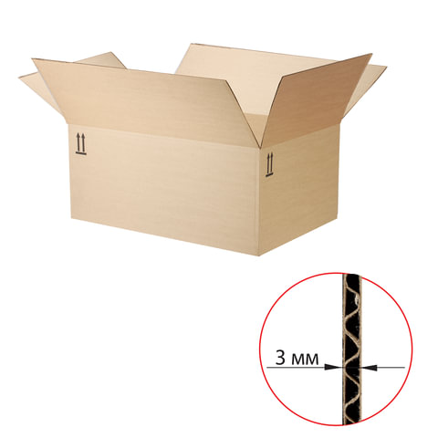 Гофрокороб, длина 500 мм х ширина 370 мм х высота 240 мм, марка Т22, профиль В,