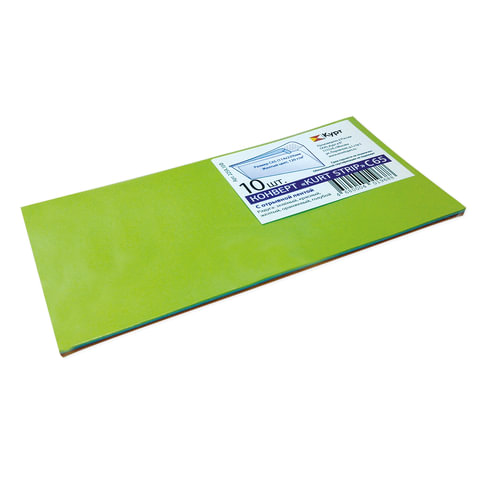 Конверт С65, комплект 10 шт., отрывная полоса STRIP, "Радуга", Конверт С65, комплект 10 шт., отрывная полоса STRIP, "Радуга",