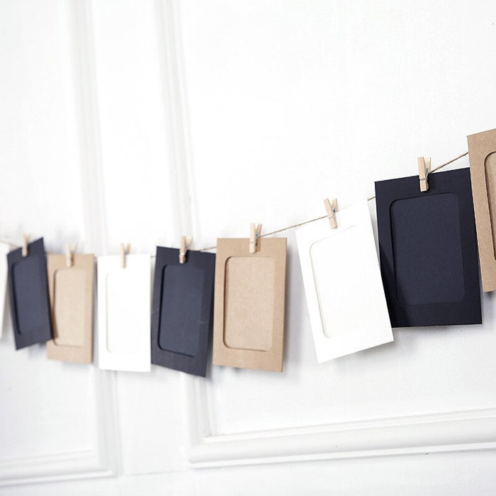 Растяжка с фоторамками 8*10,5 см (10 бум.рамок + 10 прищепок + шпагат) набор