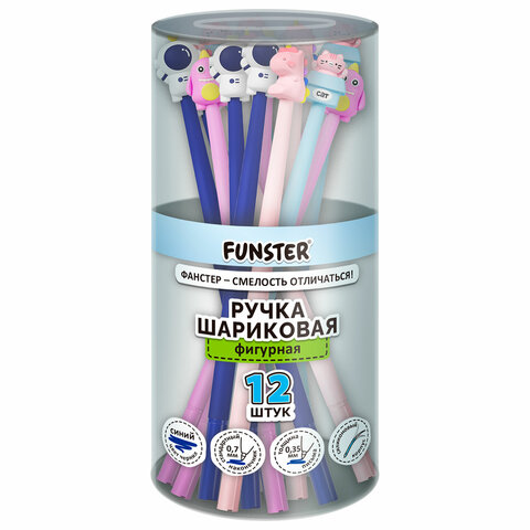 Ручка фигурная силиконовая шариковая FUNSTER (ФАНСТЕР) "SILICONE MIX",