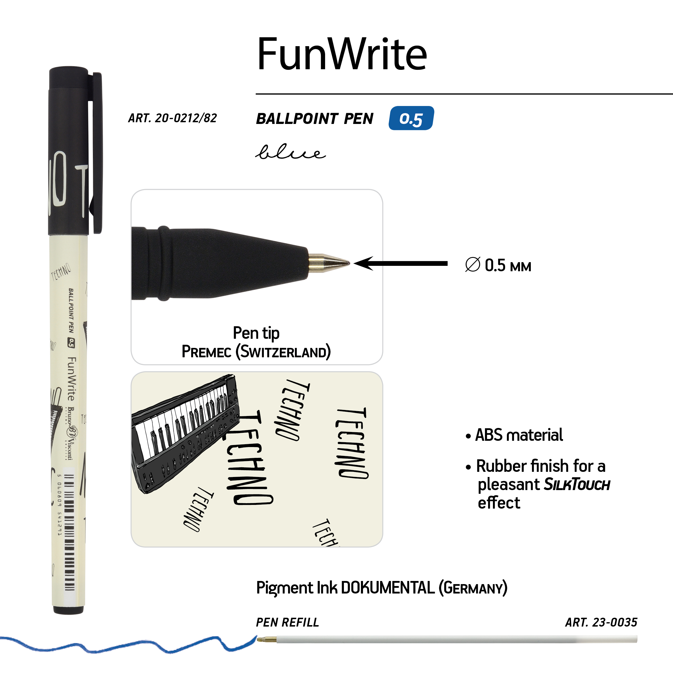 РУЧКА "FunWrite. Музыка. Клавишные" ШАРИКОВАЯ 0.5 ММ, СИНЯЯ РУЧКА "FunWrite. Музыка. Клавишные" ШАРИКОВАЯ 0.5 ММ, СИНЯЯ
