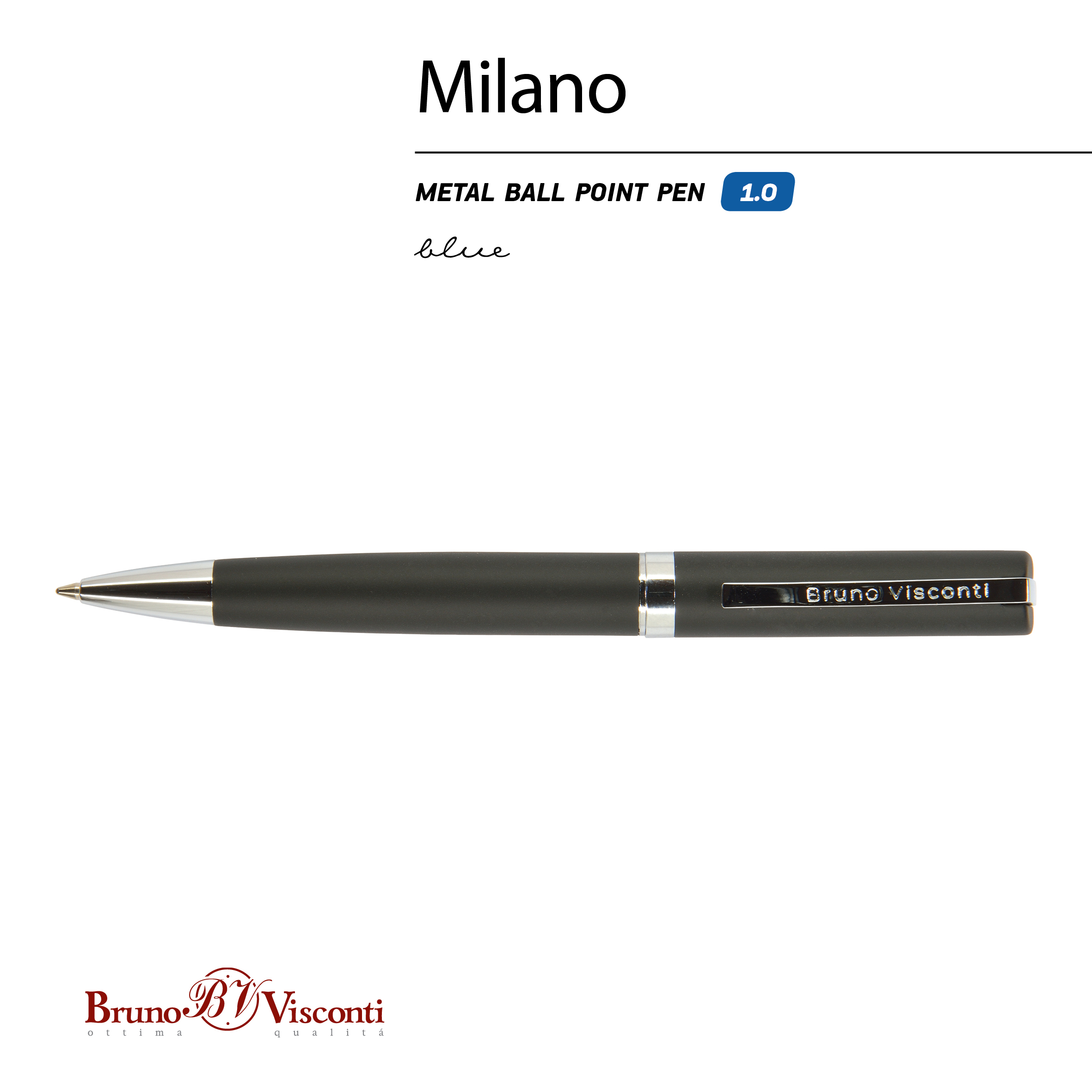 РУЧКА "MILANO" ШАРИКОВАЯ АВТОМАТИЧЕСКАЯ, ЧЕРНЫЙ МЕТАЛЛИЧЕСКИЙ КОРПУС РУЧКА "MILANO" ШАРИКОВАЯ АВТОМАТИЧЕСКАЯ, ЧЕРНЫЙ МЕТАЛЛИЧЕСКИЙ КОРПУС