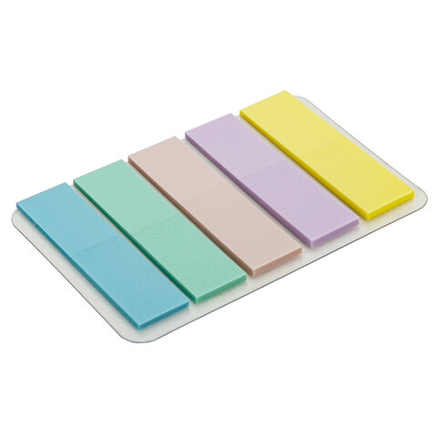 Закладки клейкие пастельные BRAUBERG MACAROON 45х12 мм, 100 штук (5 цветов х 20 Закладки клейкие пастельные BRAUBERG MACAROON 45х12 мм, 100 штук (5 цветов х 20