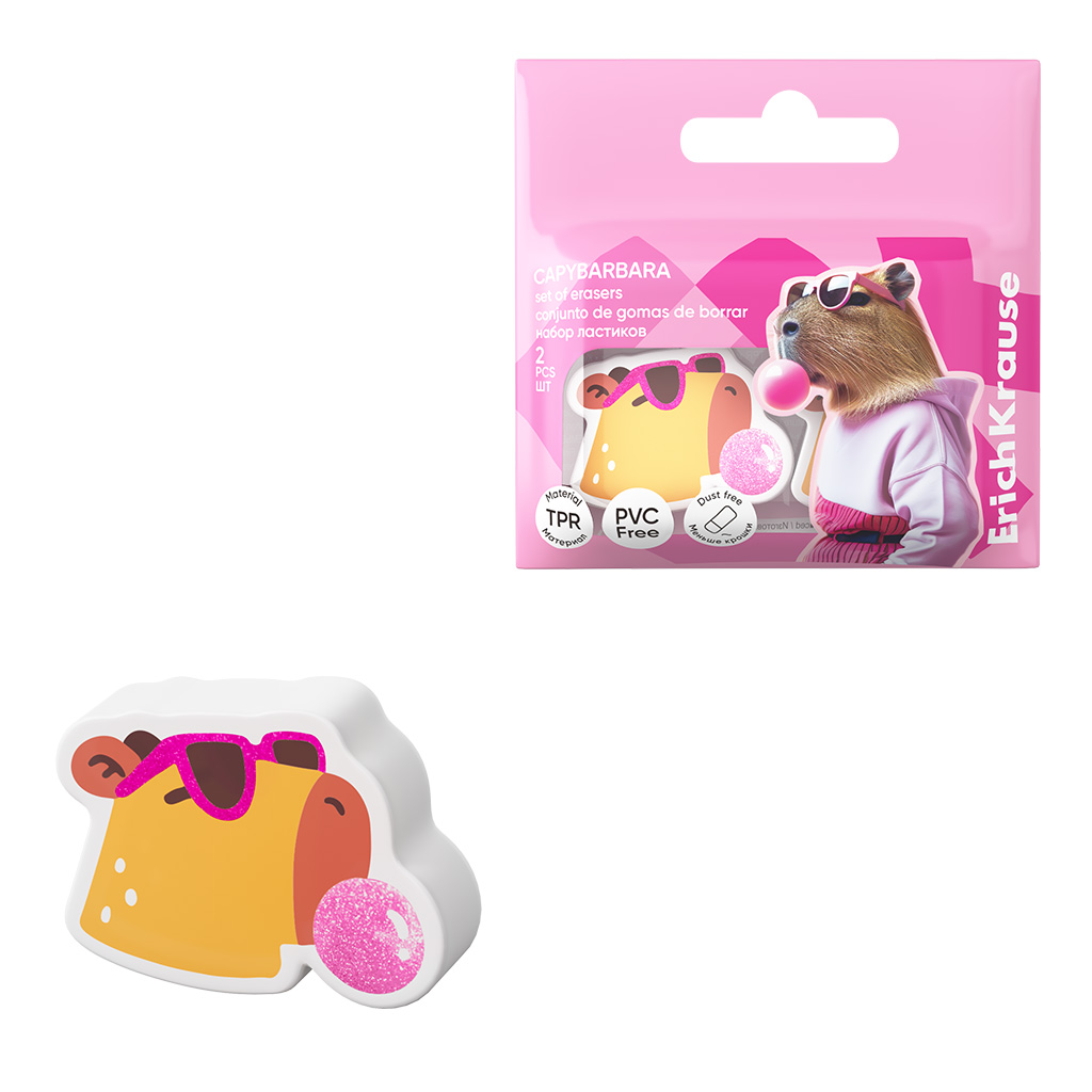Набор из 2 ластиков ErichKrause CapyBarbara (в пакете) Набор из 2 ластиков ErichKrause CapyBarbara (в пакете)
