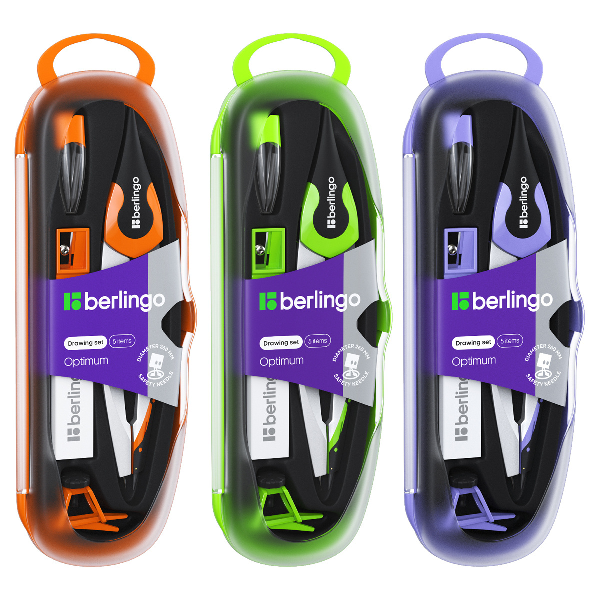 Готовальня Berlingo "Optimum" 5 предметов, циркуль 135мм, пластиковый Готовальня Berlingo "Optimum" 5 предметов, циркуль 135мм, пластиковый