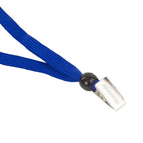 Лента для бейджей, 45 см, с безопасным сцеплением, с клипом, СИНЯЯ, BRAUBERG, Лента для бейджей, 45 см, с безопасным сцеплением, с клипом, СИНЯЯ, BRAUBERG,