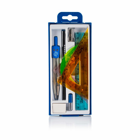 Чертежный набор 9 предметов, пластиковый пенал с европодвесом, РОССИЯ, GLOBUS, Чертежный набор 9 предметов, пластиковый пенал с европодвесом, РОССИЯ, GLOBUS,