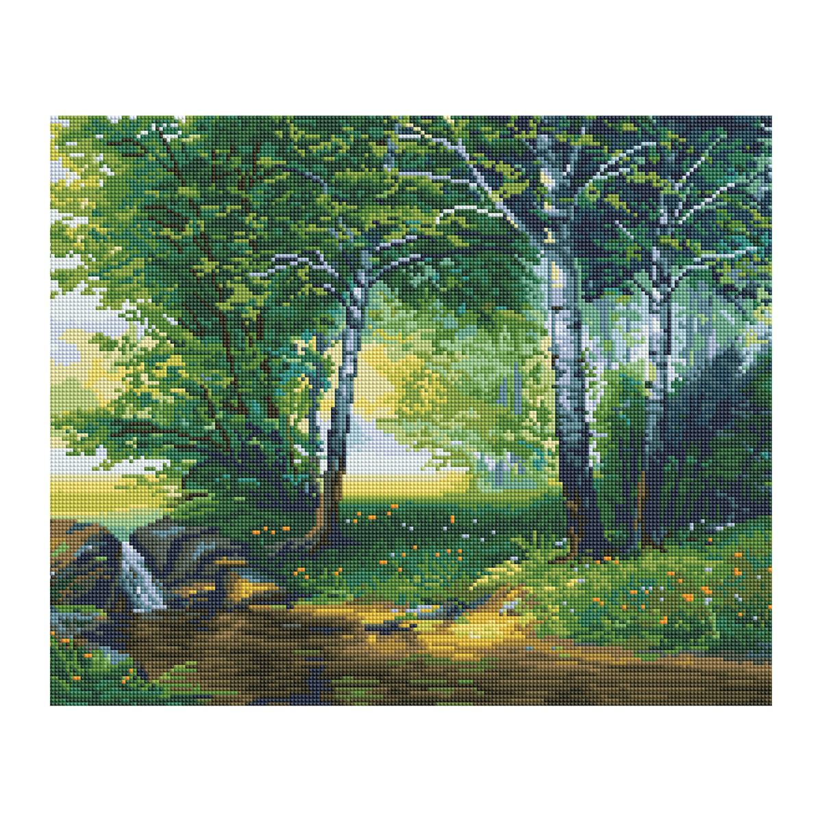 Алмазная мозаика ТРИ СОВЫ "Березовая роща", 40*50см, холст, картонная Алмазная мозаика ТРИ СОВЫ "Березовая роща", 40*50см, холст, картонная