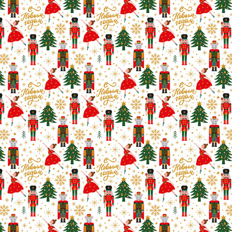 Бумага упаковочная новогодняя НАБОР 3 шт. "Winter Dreams", С ЭФФЕКТАМИ