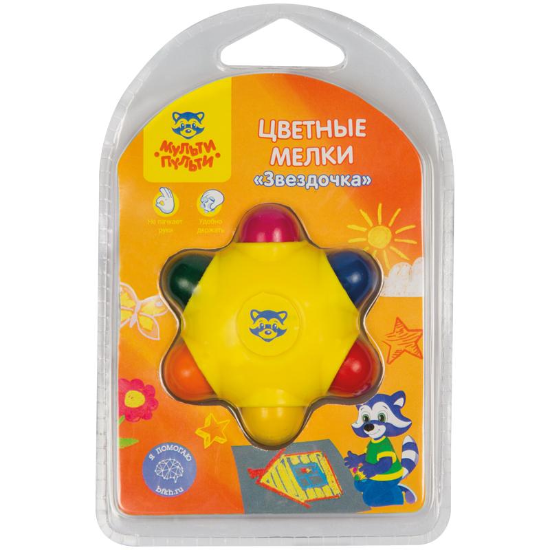 Мелки пластиковые Мульти-Пульти "Звездочка", 06цв., пластиковый Мелки пластиковые Мульти-Пульти "Звездочка", 06цв., пластиковый