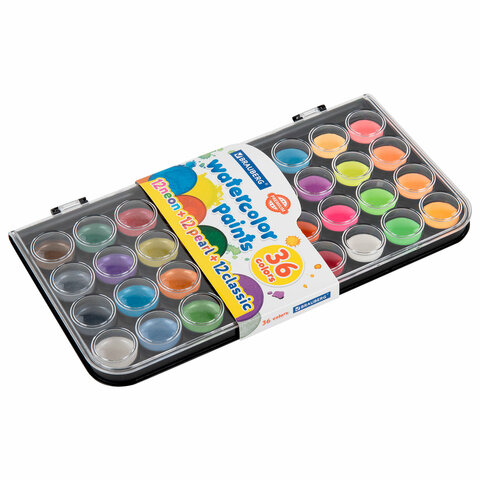 Краски акварельные BRAUBERG "PREMIUM" 36 цветов (12 базовых + 12