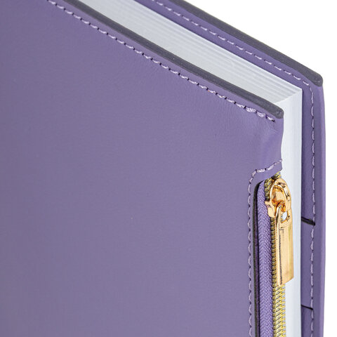 Ежедневник недатированный А5 145х220 мм, BRAUBERG "Zipline" под кожу,