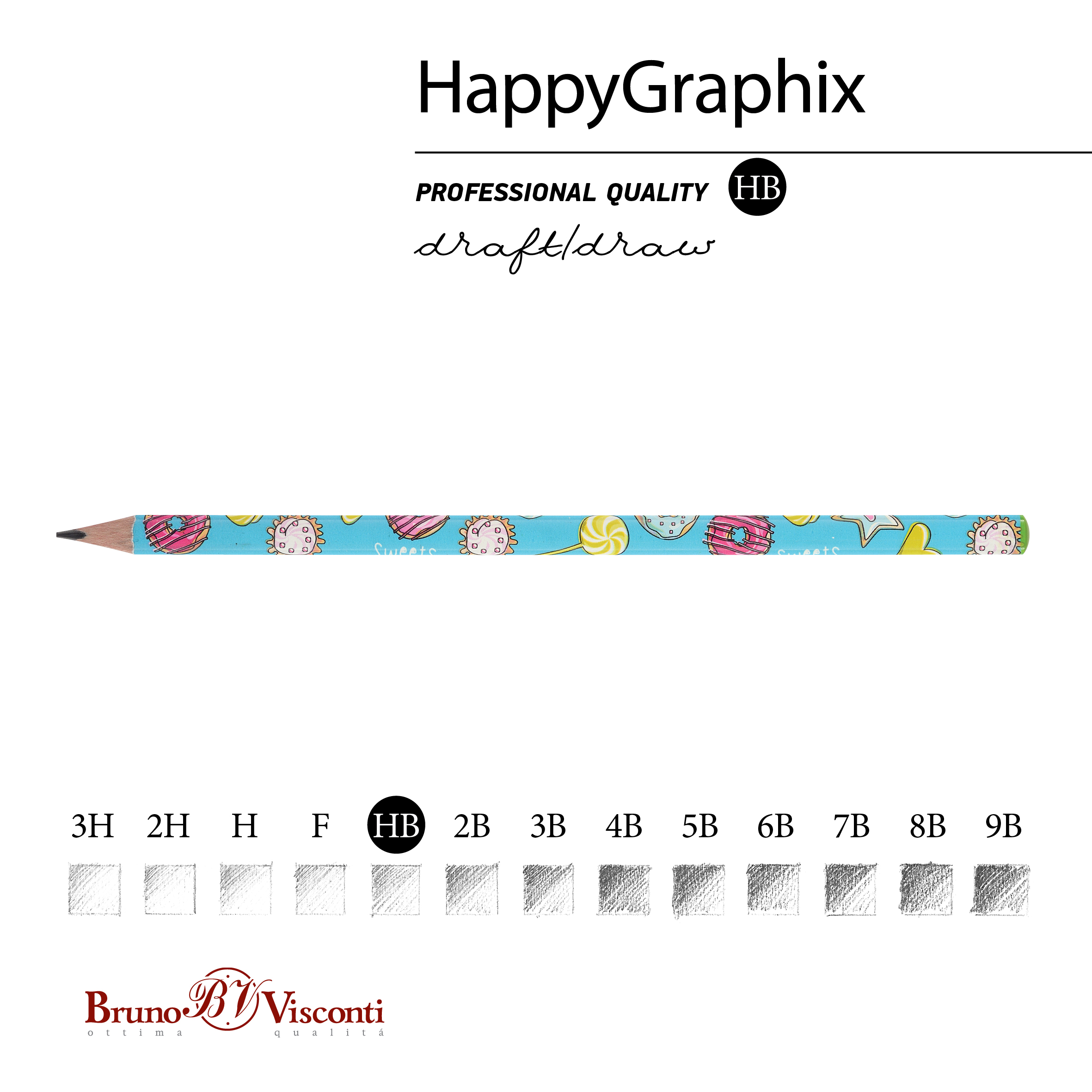 КАРАНДАШ ЧЕРНОГРАФИТОВЫЙ "HappyGraphix. Сладкое настроение.Пончики" НВ КАРАНДАШ ЧЕРНОГРАФИТОВЫЙ "HappyGraphix. Сладкое настроение.Пончики" НВ
