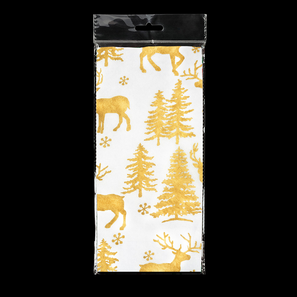 Набор ErichKrause Decor 4 листа упаковочной бумаги тишью Золотые олени 50х70см. Набор ErichKrause Decor 4 листа упаковочной бумаги тишью Золотые олени 50х70см.