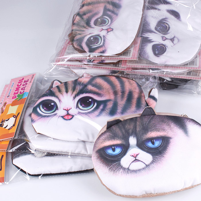 Пенал "Darvish" текстиль Котик ассорти