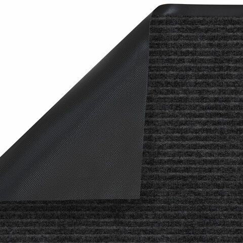 Коврик придверный 40х60 см, ЧЕРНЫЙ, влаго-грязезащитный, 450 г/м2, ребристый,
