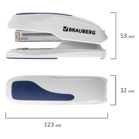 Степлер №24/6, 26/6 BRAUBERG "Extra", до 30 листов, серо-синий, 229087 Степлер №24/6, 26/6 BRAUBERG "Extra", до 30 листов, серо-синий, 229087