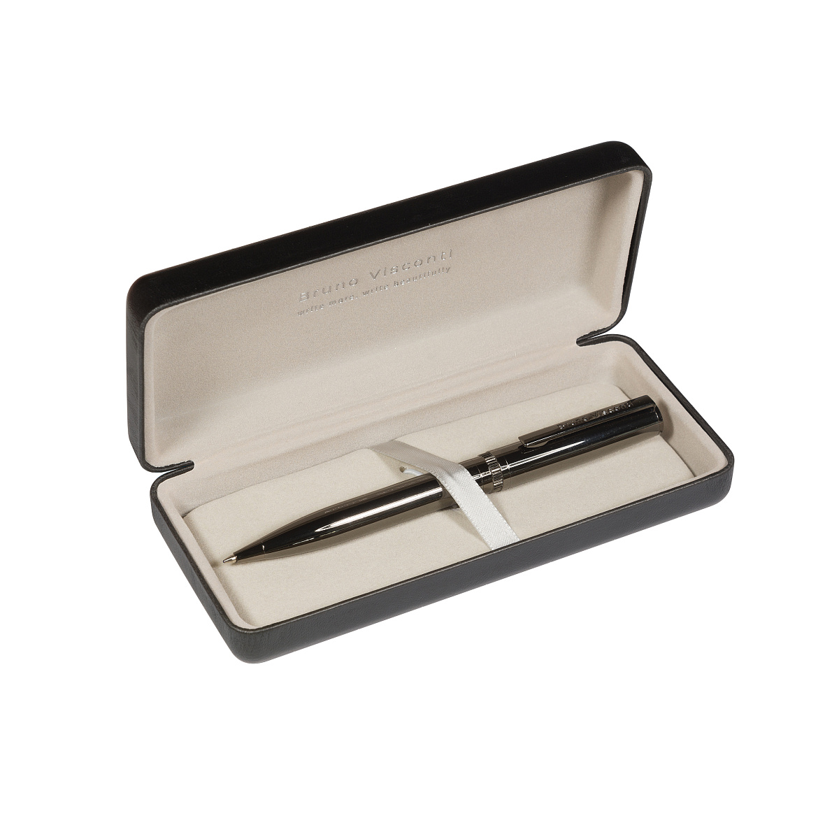 РУЧКА "BOSTON" В ФУТЛЯРЕ PREMIUM ИЗ ЭКОКОЖИ, 0,7 ММ, СИНЯЯ (корпус