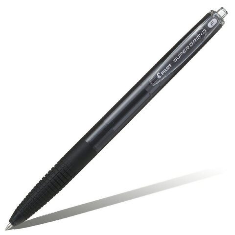 Ручка шариковая автоматическая с грипом PILOT Super Grip G, ЧЕРНАЯ, линия 0,21