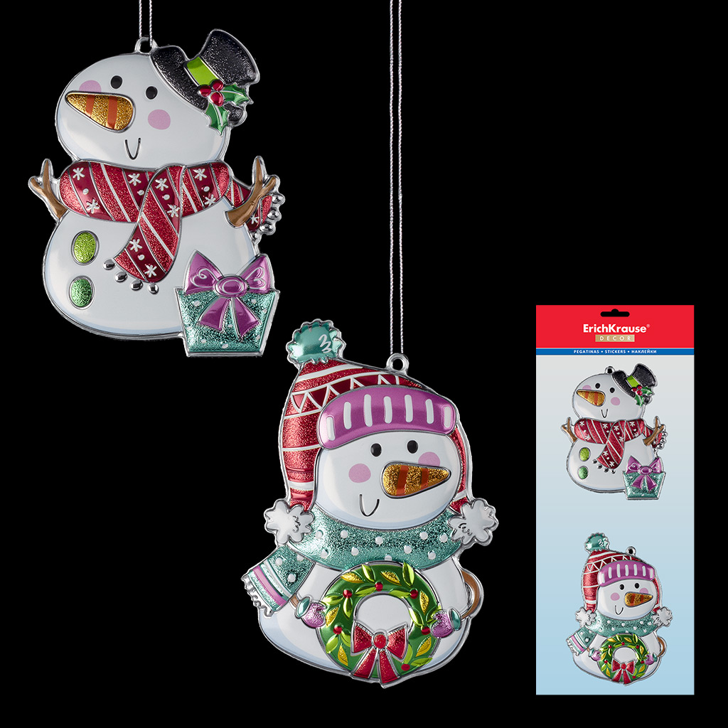 Набор ErichKrause Decor 2 украшения Снеговик 11см Набор ErichKrause Decor 2 украшения Снеговик 11см