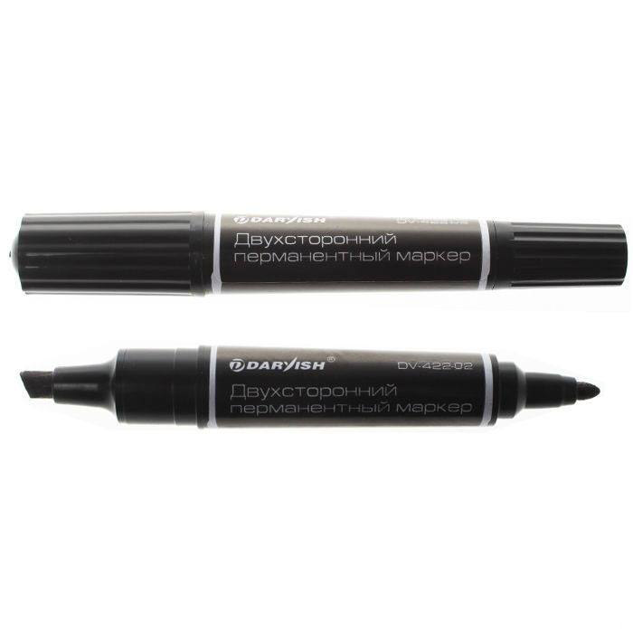 Маркер-перманент 2-х сторонний "Darvish" черный Маркер-перманент 2-х сторонний "Darvish" черный