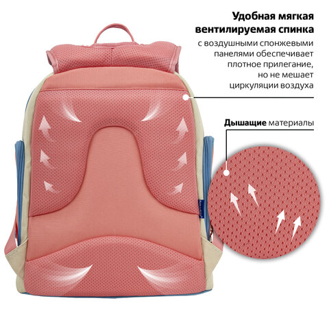 Рюкзак BRAUBERG CLASSIC, легкий каркас, премиум материал, "Tender", Рюкзак BRAUBERG CLASSIC, легкий каркас, премиум материал, "Tender",