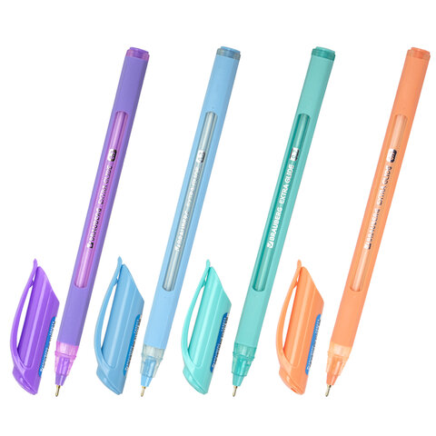 Ручка шариковая масляная BRAUBERG "Extra Glide Soft Pastel", СИНЯЯ, Ручка шариковая масляная BRAUBERG "Extra Glide Soft Pastel", СИНЯЯ,