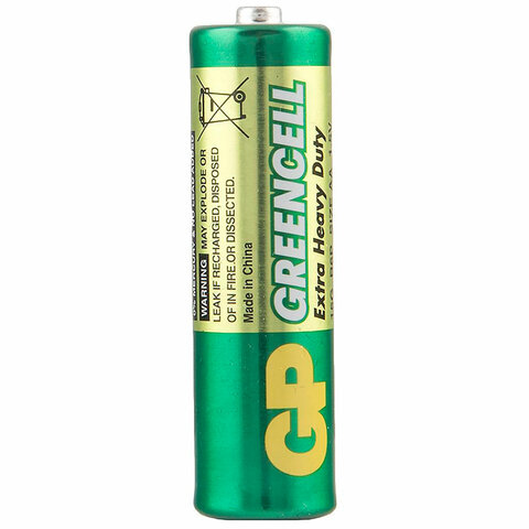 Батарейки КОМПЛЕКТ 4 шт., GP GreenCell AA (R6, 15G), солевые, пальчиковые,