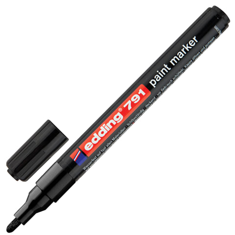 Маркер-краска лаковый EDDING 791, 1-2 мм, ЧЕРНЫЙ, круглый наконечник, Маркер-краска лаковый EDDING 791, 1-2 мм, ЧЕРНЫЙ, круглый наконечник,