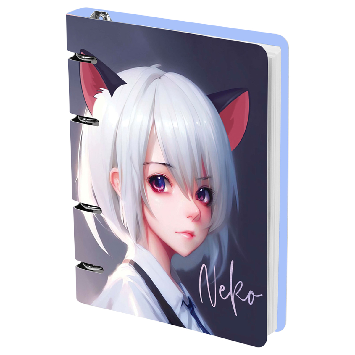 Тетрадь на кольцах А5, 100л., MESHU "Neko", картон, матовая ламинация, Тетрадь на кольцах А5, 100л., MESHU "Neko", картон, матовая ламинация,