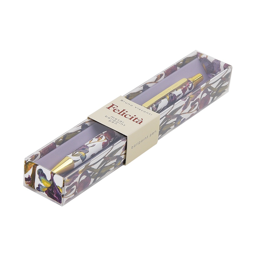 РУЧКА МЕТАЛЛИЧЕСКАЯ "FLORA ИРИСЫ" ШАРИКОВАЯ, 0,7 ММ, СИНЯЯ, В