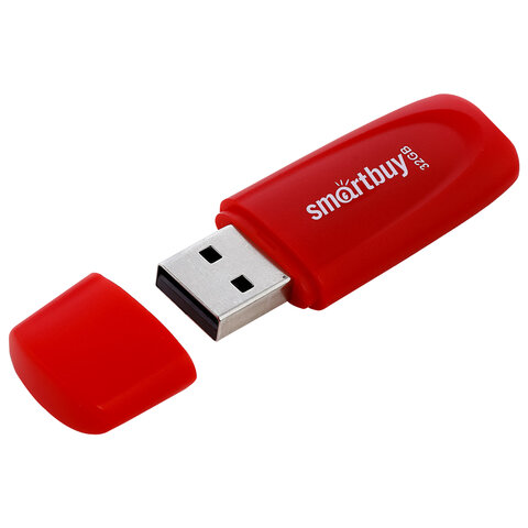 Флеш-диск 32GB SMARTBUY Scout USB 2.0, красный, SB032GB2SCR