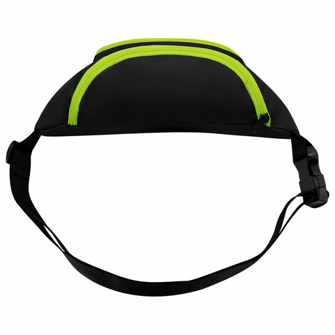 Сумка на пояс HEIKKI RIO (ХЕЙКИ), карман, регулируемый ремень, черная/салатовая, Сумка на пояс HEIKKI RIO (ХЕЙКИ), карман, регулируемый ремень, черная/салатовая,