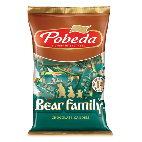 Конфеты ПОБЕДА ВКУСА "Мишки в лесу" вафельные, 1000 г, пакет, Конфеты ПОБЕДА ВКУСА "Мишки в лесу" вафельные, 1000 г, пакет,