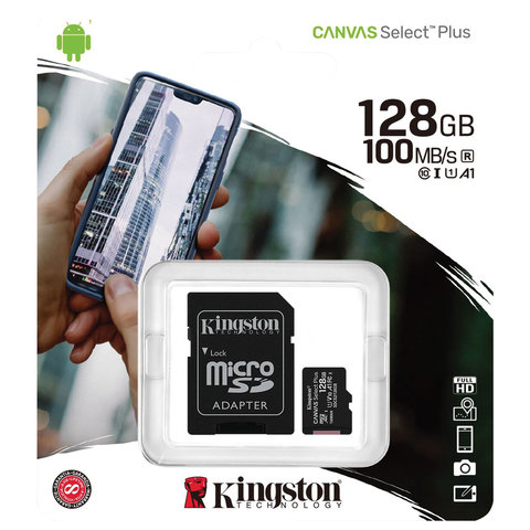 Карта памяти microSDXC 128 GB KINGSTON Canvas Select Plus UHS-I U1,100 Мб/с Карта памяти microSDXC 128 GB KINGSTON Canvas Select Plus UHS-I U1,100 Мб/с