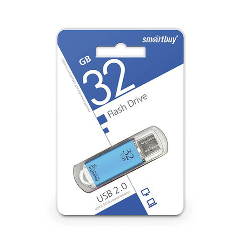 Флэш-диск 32 GB, SMARTBUY V-Cut, USB 2.0, металлический корпус, синий, Флэш-диск 32 GB, SMARTBUY V-Cut, USB 2.0, металлический корпус, синий,