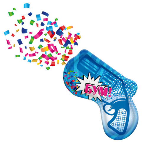 Хлопушка самонадувная КОМПЛЕКТ 10 штук "Пистолет с конфетти", фольга,