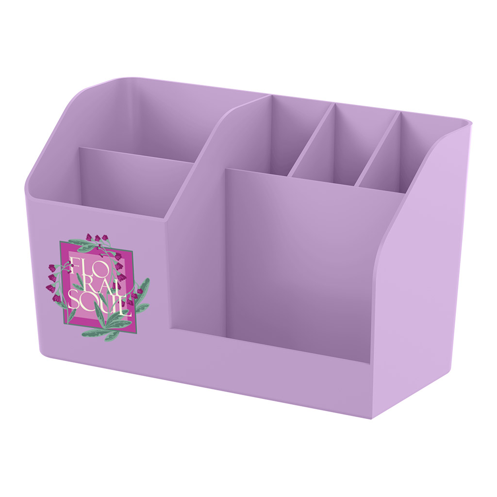 Подставка настольная пластиковая ErichKrause Submarine, Floral Soul, фиолетовый Подставка настольная пластиковая ErichKrause Submarine, Floral Soul, фиолетовый