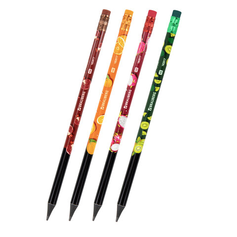 Карандаш чернографитный с принтом BRAUBERG "JUICY FRUIT", 1 шт., HB, с