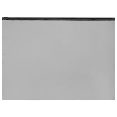 Папка-конверт СЕКЬЮРИТИ на молнии А4 (230х333 мм), ПВХ, непрозрачная, серая,