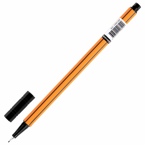 Ручка капиллярная (линер) ЧЕРНАЯ, BRAUBERG "FINE 040", шестигранная, Ручка капиллярная (линер) ЧЕРНАЯ, BRAUBERG "FINE 040", шестигранная,