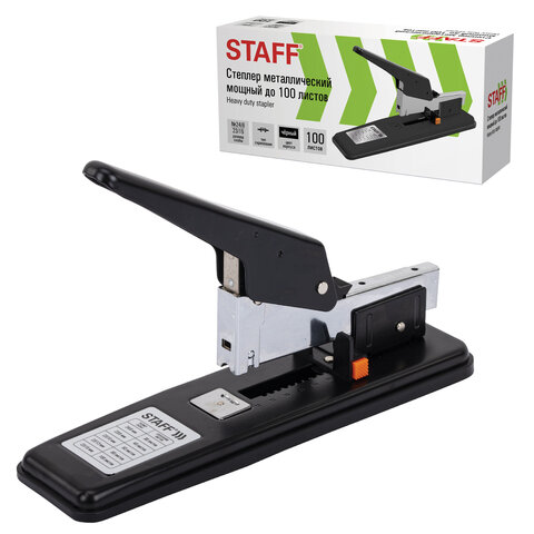 Степлер МОЩНЫЙ № 24/6-23/15 металлический STAFF "HEAVY DUTY ECO", до