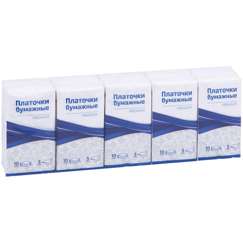 Платки бумажные носовые OfficeClean "Premium", 3-х слойные, 18*20см, Платки бумажные носовые OfficeClean "Premium", 3-х слойные, 18*20см,