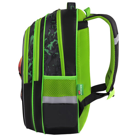 Рюкзак BRAUBERG KIDS FLOSSY, 2 отделения, 3 кармана, "Galaxy Dino",