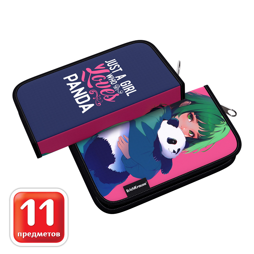 Пенал-книжка с наполнением ErichKrause 110x205x25мм Panda Hugs Пенал-книжка с наполнением ErichKrause 110x205x25мм Panda Hugs