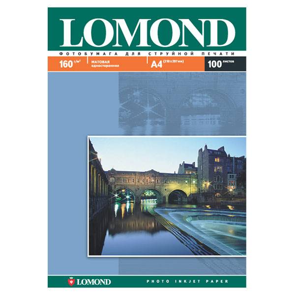Фотобумага LOMOND 100 л. 160 г/м2 А4 матов. Фотобумага LOMOND 100 л. 160 г/м2 А4 матов.