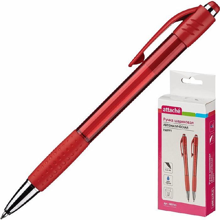 Ручка шариковая Attache Happy, красный корпус,цвет чернил-синий штр. Ручка шариковая Attache Happy, красный корпус,цвет чернил-синий штр.